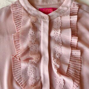 Catherine Malandrino Blush Ruffle Blouse – Size S